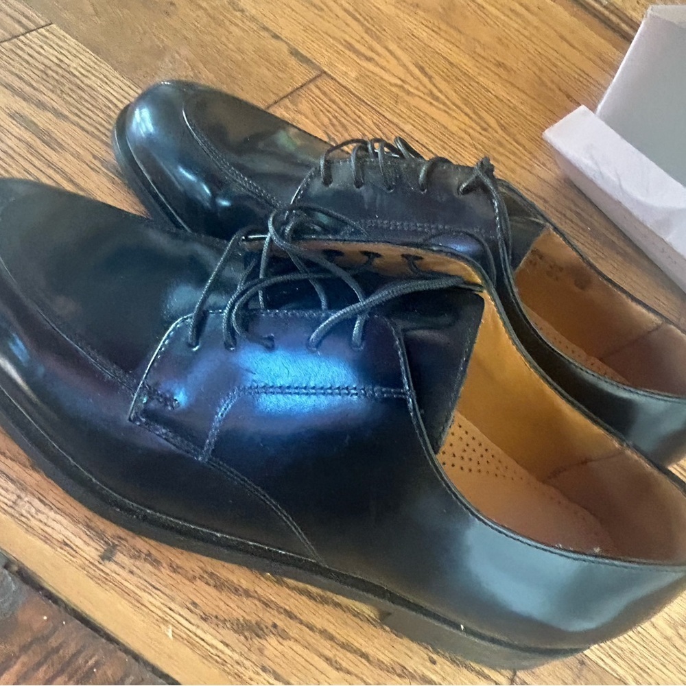 COLE HAAN Mens Dress Shoes Fine Black Leather Lace Up Cap Toe Oxfords Size 11 D - Picture 6 of 10